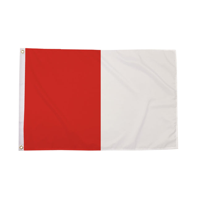Flagmania Red and White Irish County 3ft x 2ft Polyester Flag on white background
