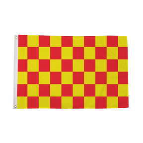 Flagmania Red and Yellow Check 5ft x 3ft Polyester Flag