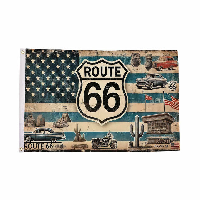 Flagmania Route 66 5ft x 3ft Polyester Flag