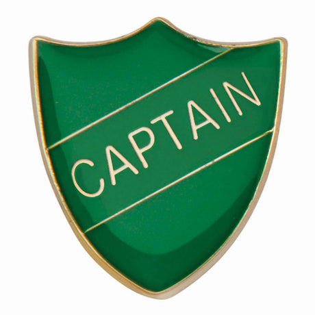 Premium enamel school shield badge with butterfly clutch fastening for student leadership and recognition awards.