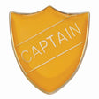 Premium enamel school shield badge with butterfly clutch fastening for student leadership and recognition awards.