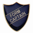 Premium enamel school shield badge with butterfly clutch fastening for student leadership and recognition awards.