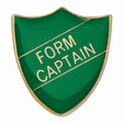 Premium enamel school shield badge with butterfly clutch fastening for student leadership and recognition awards.