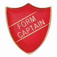 Premium enamel school shield badge with butterfly clutch fastening for student leadership and recognition awards.