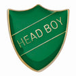 Premium enamel school shield badge with butterfly clutch fastening for student leadership and recognition awards.