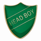 Premium enamel school shield badge with butterfly clutch fastening for student leadership and recognition awards.