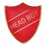 Premium enamel school shield badge with butterfly clutch fastening for student leadership and recognition awards.