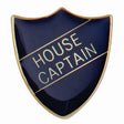 Premium enamel school shield badge with butterfly clutch fastening for student leadership and recognition awards.