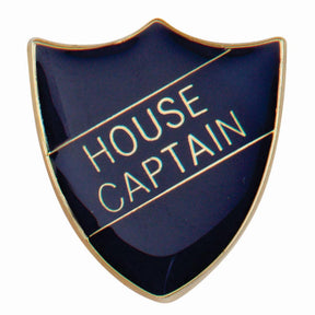 Premium enamel school shield badge with butterfly clutch fastening for student leadership and recognition awards.