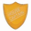Premium enamel school shield badge with butterfly clutch fastening for student leadership and recognition awards.