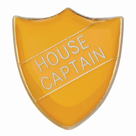 Premium enamel school shield badge with butterfly clutch fastening for student leadership and recognition awards.