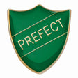 Premium enamel school shield badge with butterfly clutch fastening for student leadership and recognition awards.