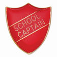 Premium enamel school shield badge with butterfly clutch fastening for student leadership and recognition awards.