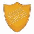 Premium enamel school shield badge with butterfly clutch fastening for student leadership and recognition awards.