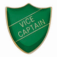 Premium enamel school shield badge with butterfly clutch fastening for student leadership and recognition awards.