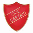 Premium enamel school shield badge with butterfly clutch fastening for student leadership and recognition awards.
