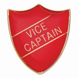 Premium enamel school shield badge with butterfly clutch fastening for student leadership and recognition awards.