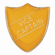 Premium enamel school shield badge with butterfly clutch fastening for student leadership and recognition awards.