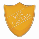 Premium enamel school shield badge with butterfly clutch fastening for student leadership and recognition awards.