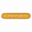 Achievement school bar badge in yellow enamel with gold lettering and butterfly clutch fastening.
