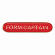 Form Captain school bar badge in red enamel with gold lettering and butterfly clutch fastening.