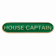 House Captain school bar badge in green enamel with gold lettering and butterfly clutch fastening.