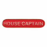 House Captain school bar badge in red enamel with gold lettering and butterfly clutch fastening.