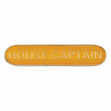 House Captain school bar badge in yellow enamel with gold lettering and butterfly clutch fastening.