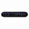 Vice Captain school bar badge in blue enamel with gold lettering and butterfly clutch fastening.