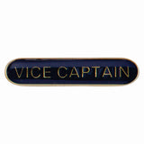 Vice Captain school bar badge in blue enamel with gold lettering and butterfly clutch fastening.