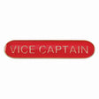 Vice Captain school bar badge in red enamel with gold lettering and butterfly clutch fastening.