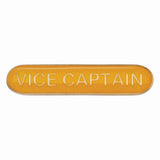 Vice Captain school bar badge in yellow enamel with gold lettering and butterfly clutch fastening.