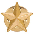 3D gold star school achievement badge with polished metal finish and butterfly clutch fastening.