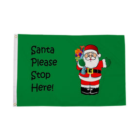 Flagmania Santa Stop Here 5ft x 3ft Polyester Flag