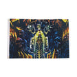 Flagmania Skull with Motorcycle 5ft x 3ft Polyester Flag