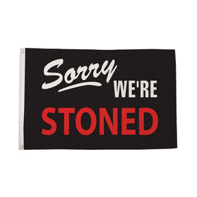 Flagmania Sorry We're Stoned 5ft x 3ft Polyester Flag
