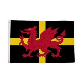 Flagmania St Davids Dragon 5ft x 3ft Polyester Flag
