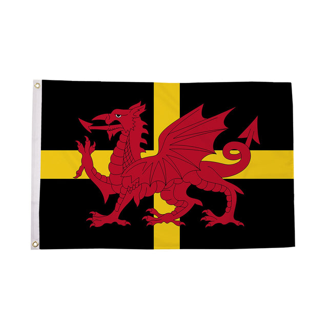 Flagmania St Davids Dragon 5ft x 3ft Polyester Flag