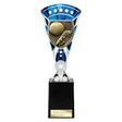 Blue Cobra Star Cup football boot and ball trophy with personalised engraving plate