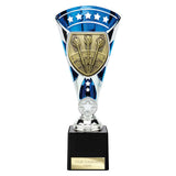 Personalised Cobra Darts Star Cup Award 230mm – Blue and Silver with Free Engraving
