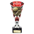 Red Cobra Star Cup football boot and ball trophy with personalised engraving plate
