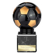 Black Viper Legend black and gold resin football trophy with personalised engraving plate and 25mm centre insert