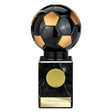 Black Viper Legend black and gold resin football trophy with personalised engraving plate and 25mm centre insert