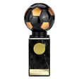 Black Viper Legend black and gold resin football trophy with personalised engraving plate and 25mm centre insert