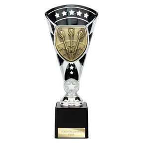 Personalised Cobra Darts Star Cup Award 230mm – Black and Silver with Free Engraving