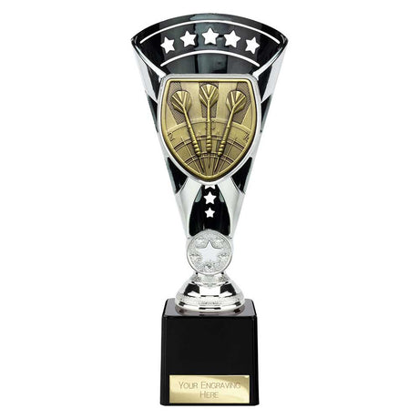Personalised Cobra Darts Star Cup Award 230mm – Black and Silver with Free Engraving