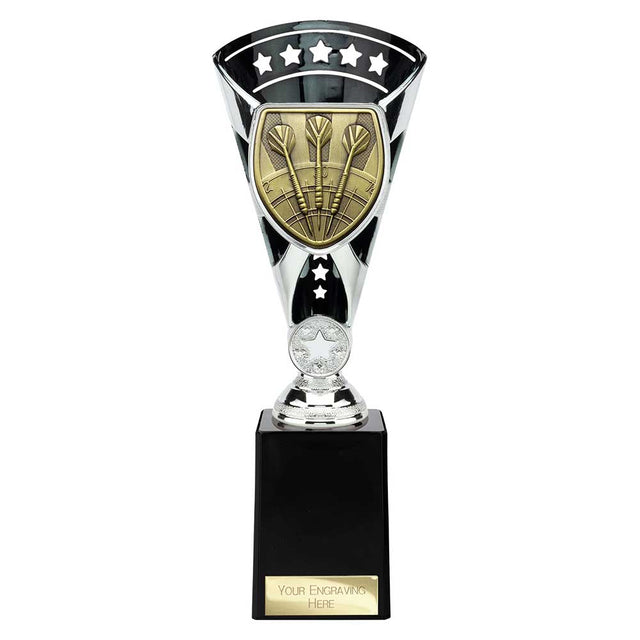 Personalised Cobra Darts Star Cup Award 255mm – Black and Silver with Free Engraving