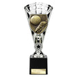 Cobra Star Cup silver football boot and ball trophy with personalised engraving plate