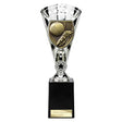 Cobra Star Cup silver football boot and ball trophy with personalised engraving plate