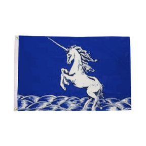 Flagmania Unicorn (Blue) 5ft x 3ft Polyester Flag